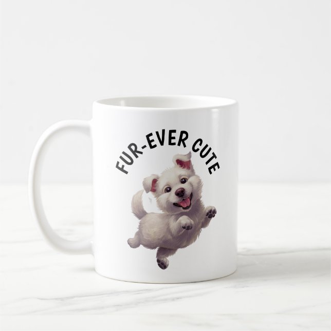 Cute Jumping Puppy Coffee Mug (Left)