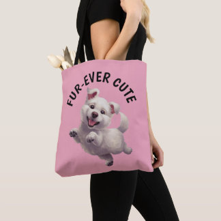 Cute Jumping Puppy Tote Bag