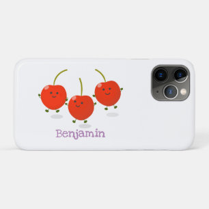 Cute jumping red cherries cartoon illustration Case-Mate iPhone case