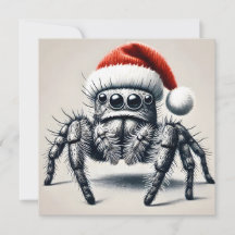 Cute Jumping Spider Christmas Card