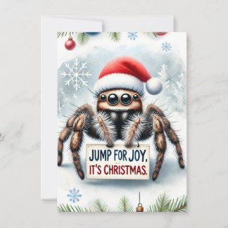 Cute Jumping Spider Christmas Card