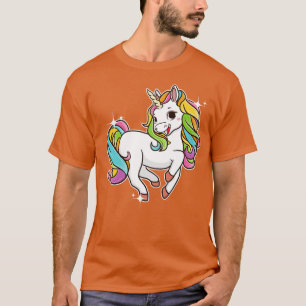 Cute Jumping Unicorn Magical Mythical Creatures T-Shirt