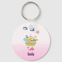 Cute Jungle Animal Ark with a Butterfly and Whale