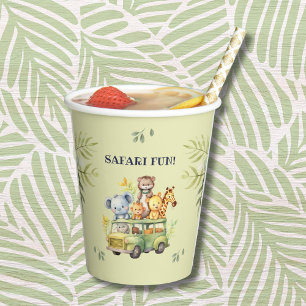 Cute Jungle Animal Safari Birthday Paper Cups