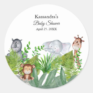 Cute Jungle Animals Baby Shower Envelope Seals