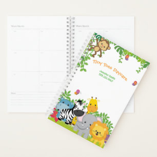 Cute Jungle Animals Child Daycare Business Planner