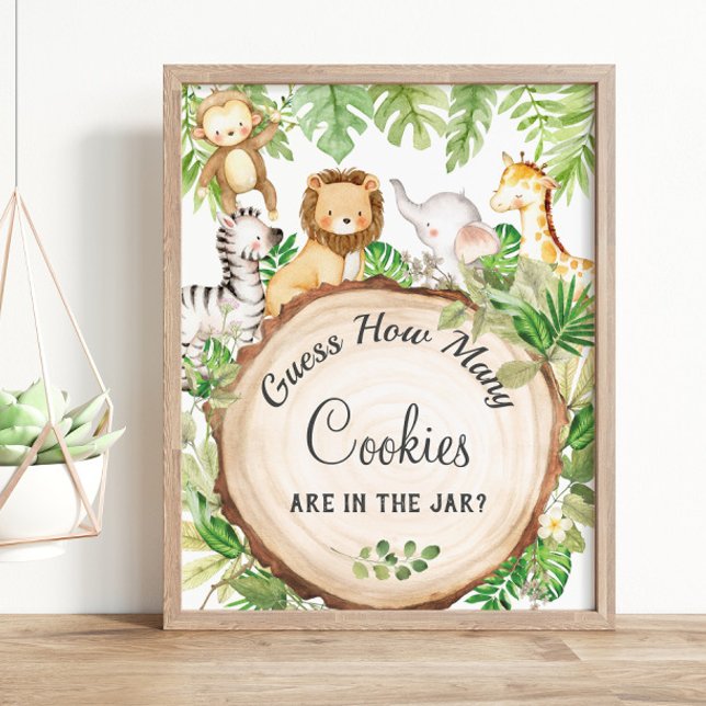 Cute Jungle Animals Guess How Many Cookies Game Poster (Creator Uploaded)