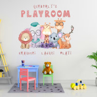 Cute Jungle Animals Kids Personalised Playroom