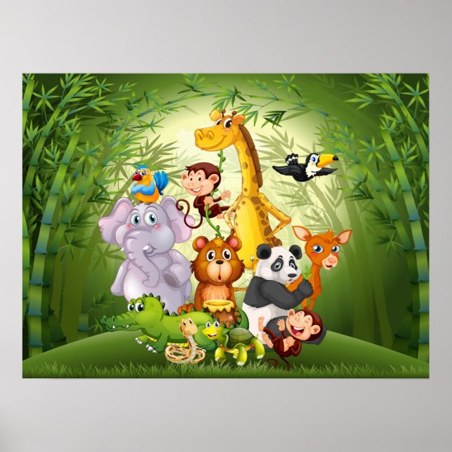 Cute jungle animals Poster (Front)