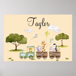 Cute jungle animals poster