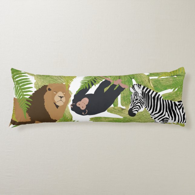 Cute Jungle Animals Safari Boy | Girl Body Cushion (Front)