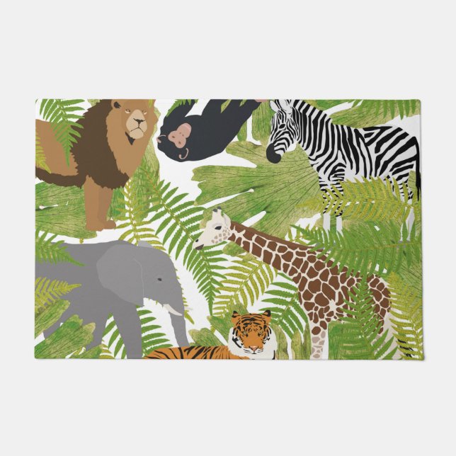 Cute Jungle Animals Safari Boy | Girl  Doormat (Front)