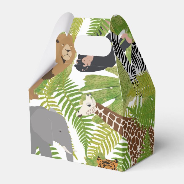 Cute Jungle Animals Safari Boy | Girl Favour Box (Front Side)