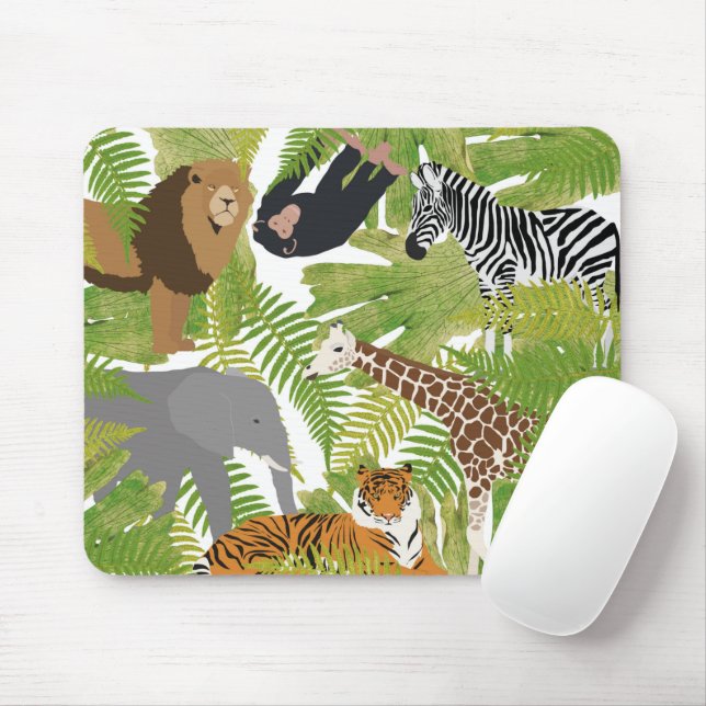 Cute Jungle Animals Safari Boy | Girl Mouse Pad (With Mouse)
