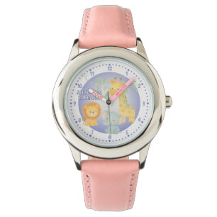 Cute Jungle Animals Safari Kids Personalised Watch