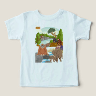 Cute Jungle Animals Toddler T-Shirt Woodland For