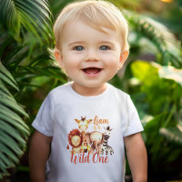 Cute Jungle Animals Wild One 1st Birthday Safari