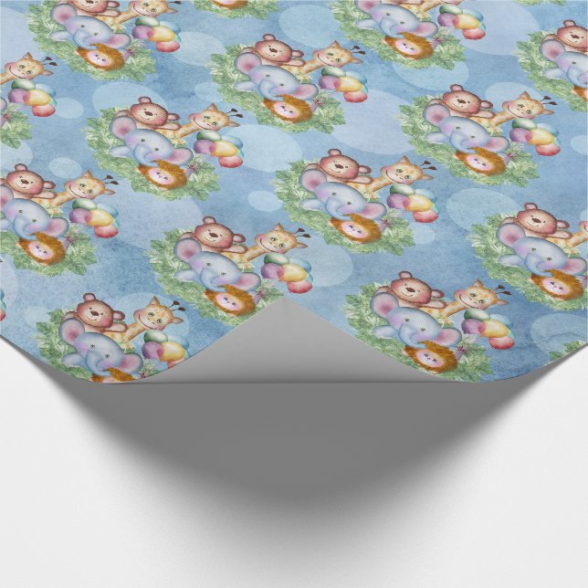 Cute jungle animals wrapping paper (Corner)