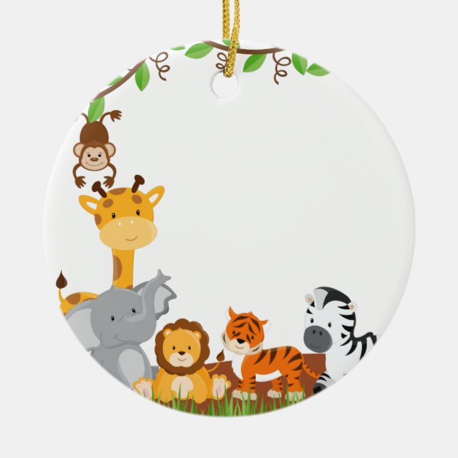 Cute Jungle Baby Animal Ornament (Front)