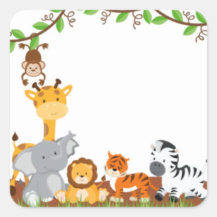 Cute Jungle Baby Animal Sticker