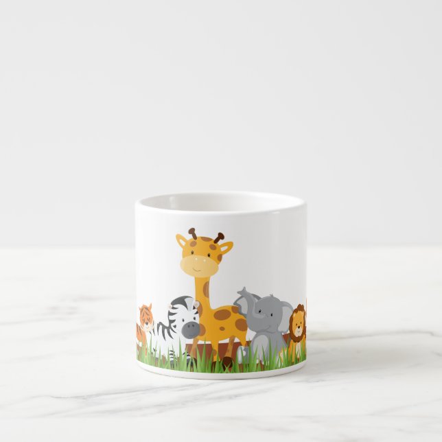 Cute Jungle Baby Animals Espresso Mug (Front)