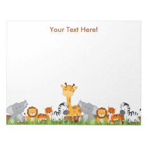 Cute Jungle Baby Animals Notepad