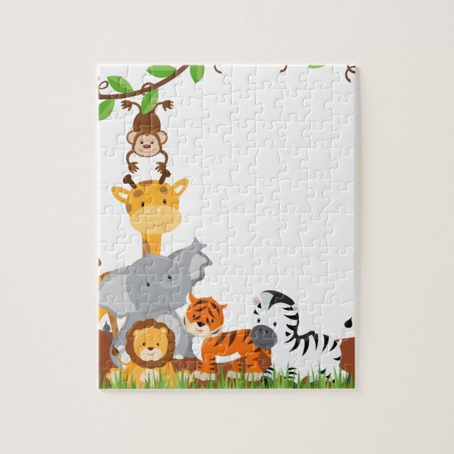 Cute Jungle Baby Animals Puzzles (Vertical)