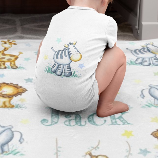 Cute jungle baby blanket (Baby on a fleece jungle blanket)