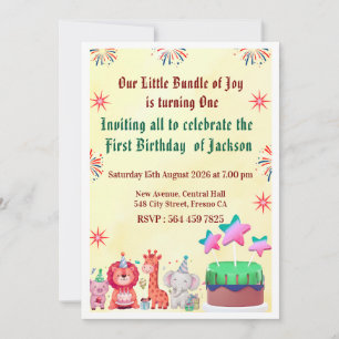 Cute Jungle Birthday Invitations