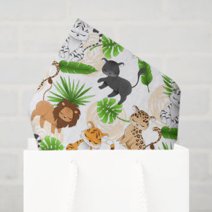 Cute Jungle cats Variety of wild animals tissue Tissue Paper