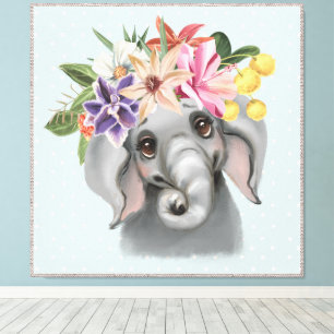 Cute Jungle Elephant Canvas Print