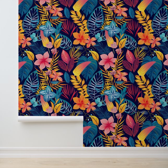 Cute Jungle floral tiled pattern  Wallpaper (Application)