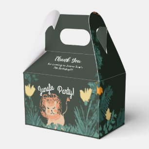 Cute Jungle Lion Art Safari Birthday Party Thanks Favour Box
