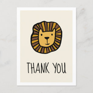Cute jungle lion Baby shower Thank you Postcard