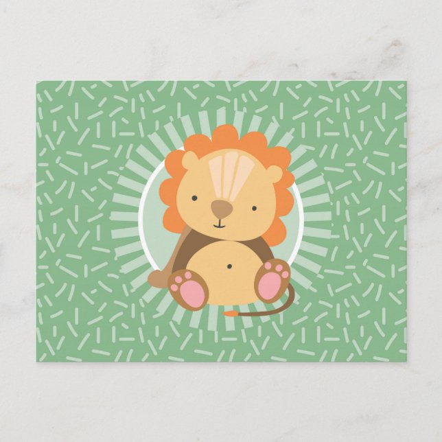 Cute Jungle Lion - Funny Zoo Animals Postcard (Front)