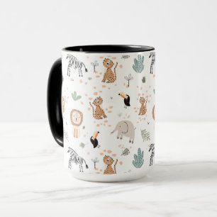 Cute Jungle Rainforest Animals Pattern Mug
