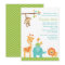 Cute Jungle Safari Animals Baby Shower Invitation