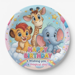 Cute Jungle Safari Animals Birthday Party Paper Pl Plate