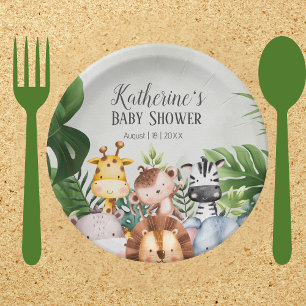 Cute Jungle Safari Animals  Forest Paper Plate