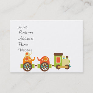 Cute Jungle Safari Animals Train Gifts Kids Baby Business Card