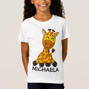 Cute Jungle Safari Giraffe Animal Kids T-Shirt