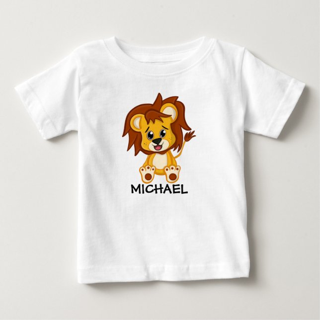 Cute Jungle Safari Lion Animal Kids Baby T-Shirt (Front)