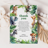 Cute Jungle Safari Tropical Animals Baby Shower