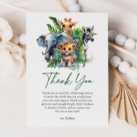 Cute Jungle Safari Tropical Animals Baby Shower