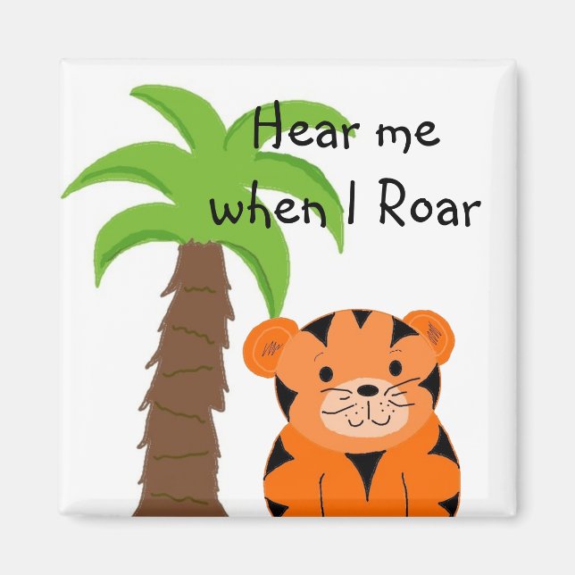 Cute Jungle Tiger Roar Magnet (Front)