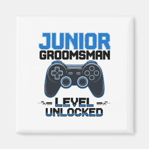 Cute Junior Groomsman Level Unlocked Wedding Party Magnet