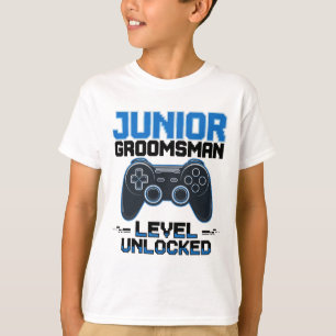 Cute Junior Groomsman Level Unlocked Wedding Party T-Shirt