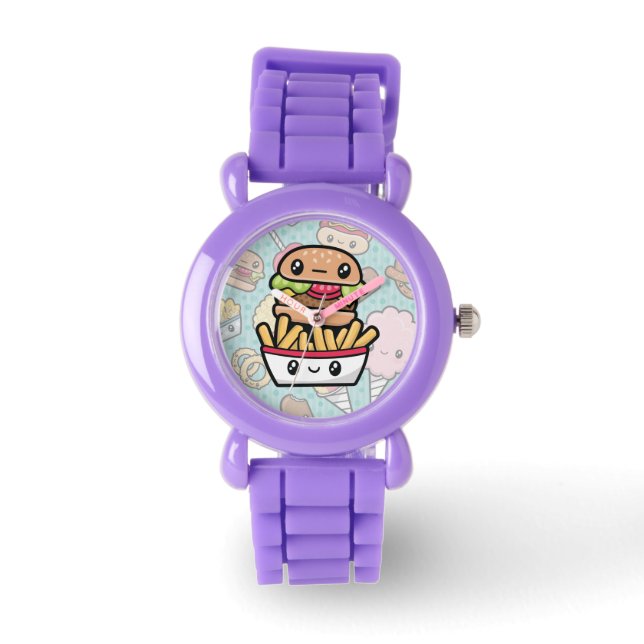Cute Junk Food burger and soda Watch (Front)