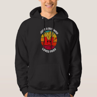 Cute Just A Boy Who Loves French Fries Boys Kids T Hoodie