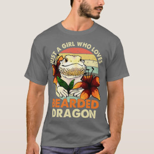 Cute Just A Girl Who Loves Bearded Dragon Lizard T-Shirt